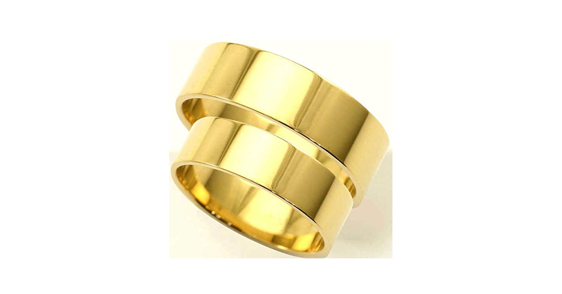 Amazon | [京都ジュエリー工房] 18金 結婚指輪 平打ちリング 5mm